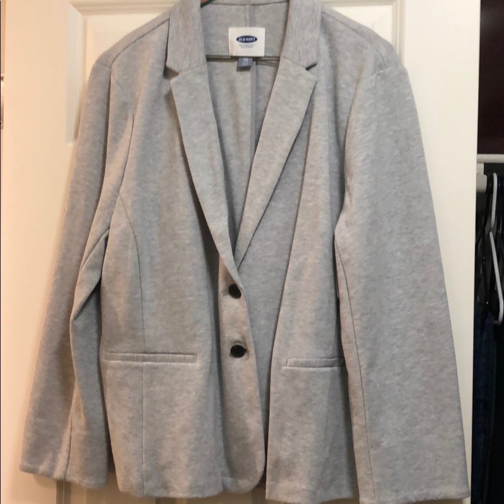 Gray blazer with two buttons